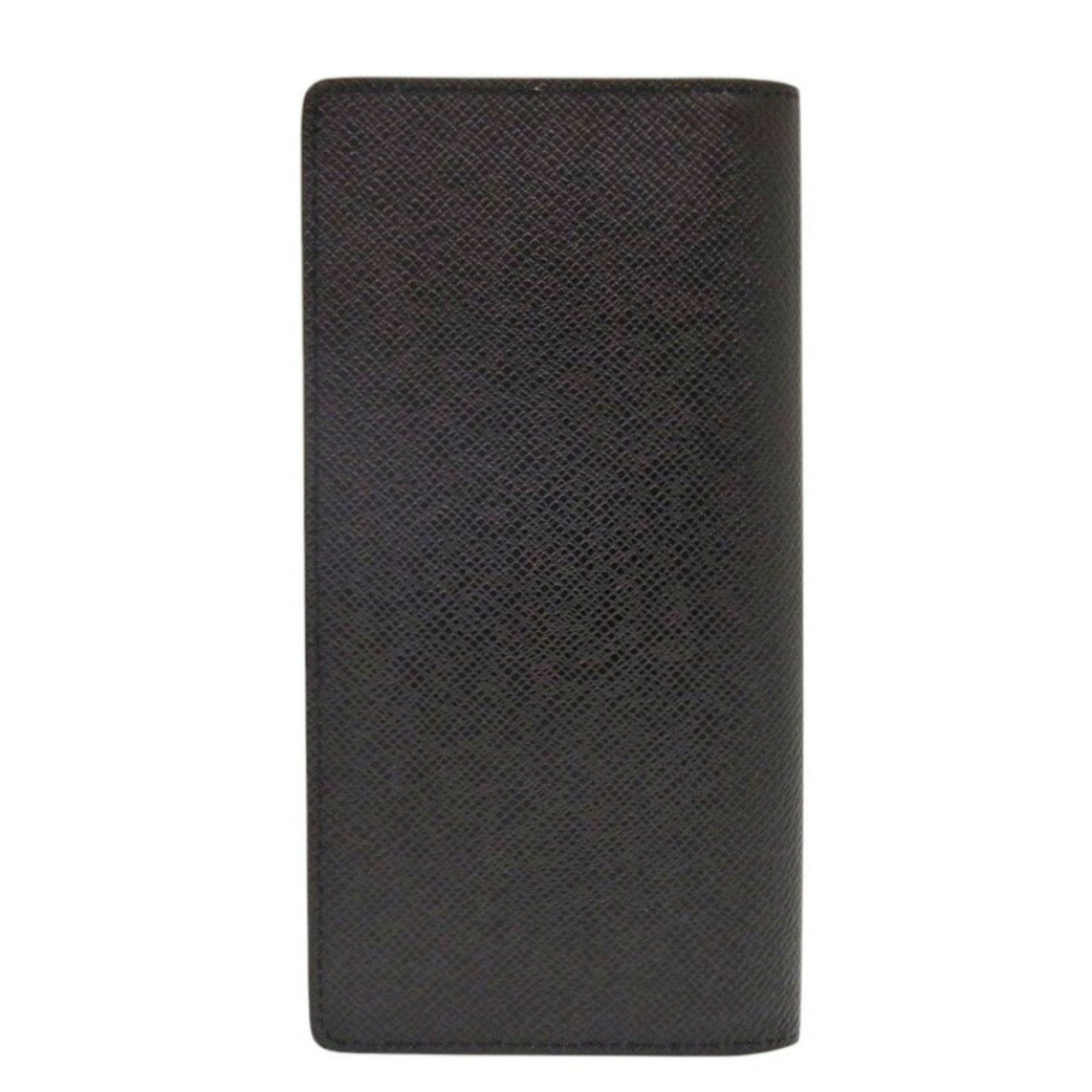 Louis Vuitton Noir Taiga Leather Long Wallet (Bi-Fold) (Pre-Owned)