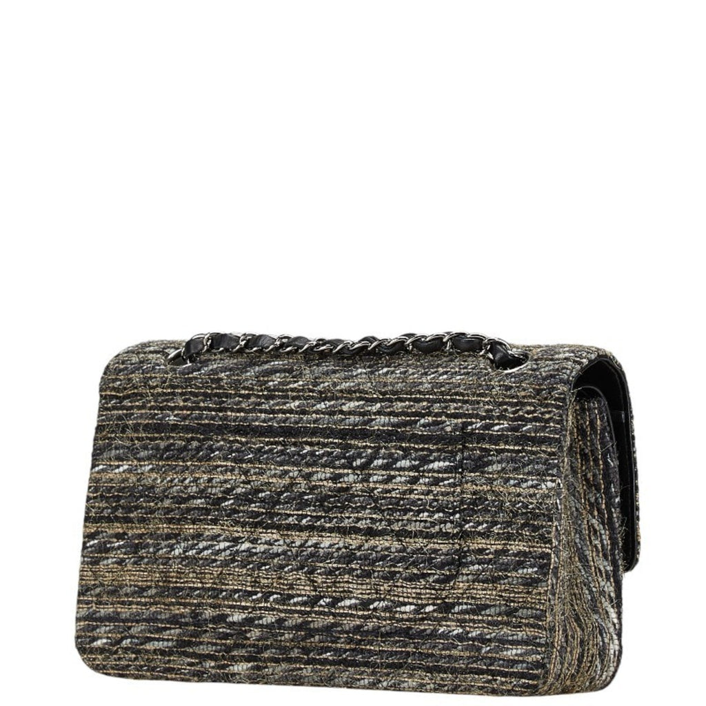 Chanel Matelasse Black Multi-Color Tweed Handbag Shoulder Bag (Pre-Owned)