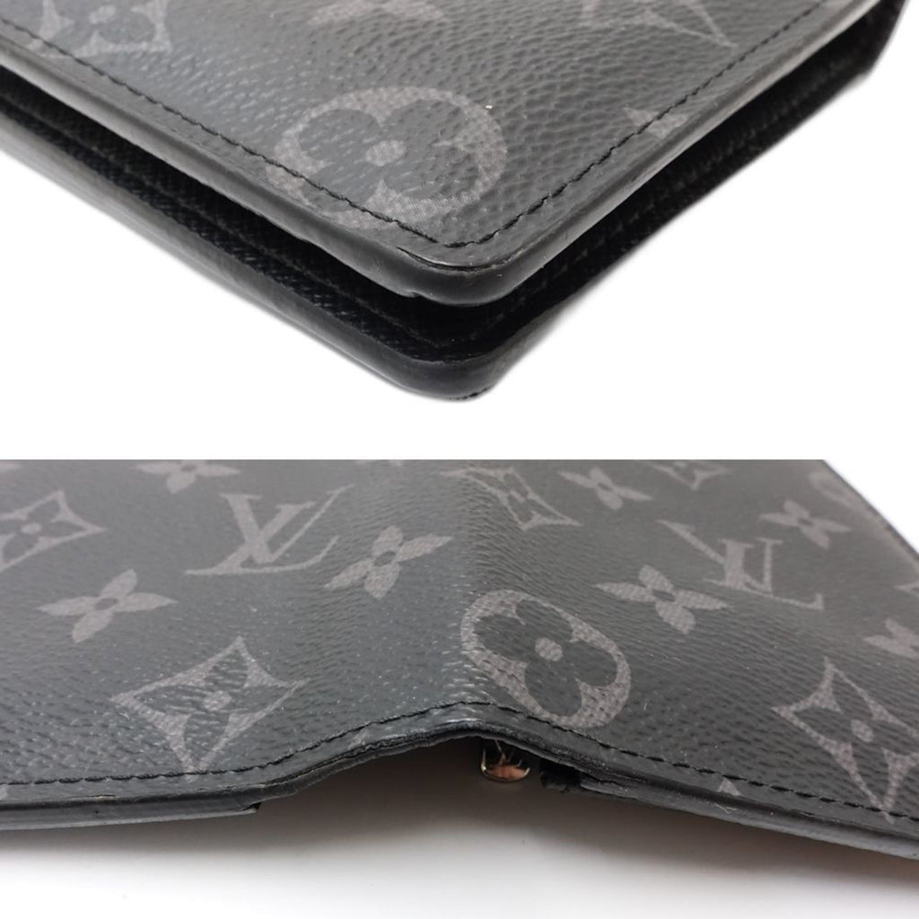 Louis Vuitton Monogram Eclipse Monogram Eclipse Noir Monogram Eclipse Long Wallet (Bi-Fold) (Pre-Owned)