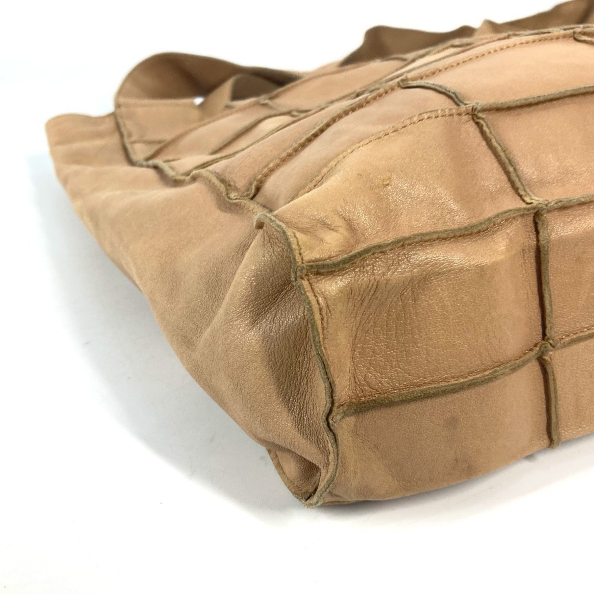 Chanel Beige Leather Shoulder Bag Tote Bag (Pre-Owned)
