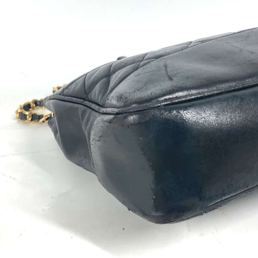 Chanel Black Gold Leather Shoulder Bag Tote Bag (Pre-Owned)