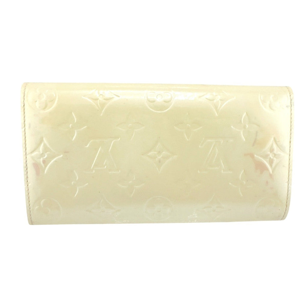 Louis Vuitton Cream White Monogram Vernis Long Wallet (Tri-Fold) (Pre-Owned)