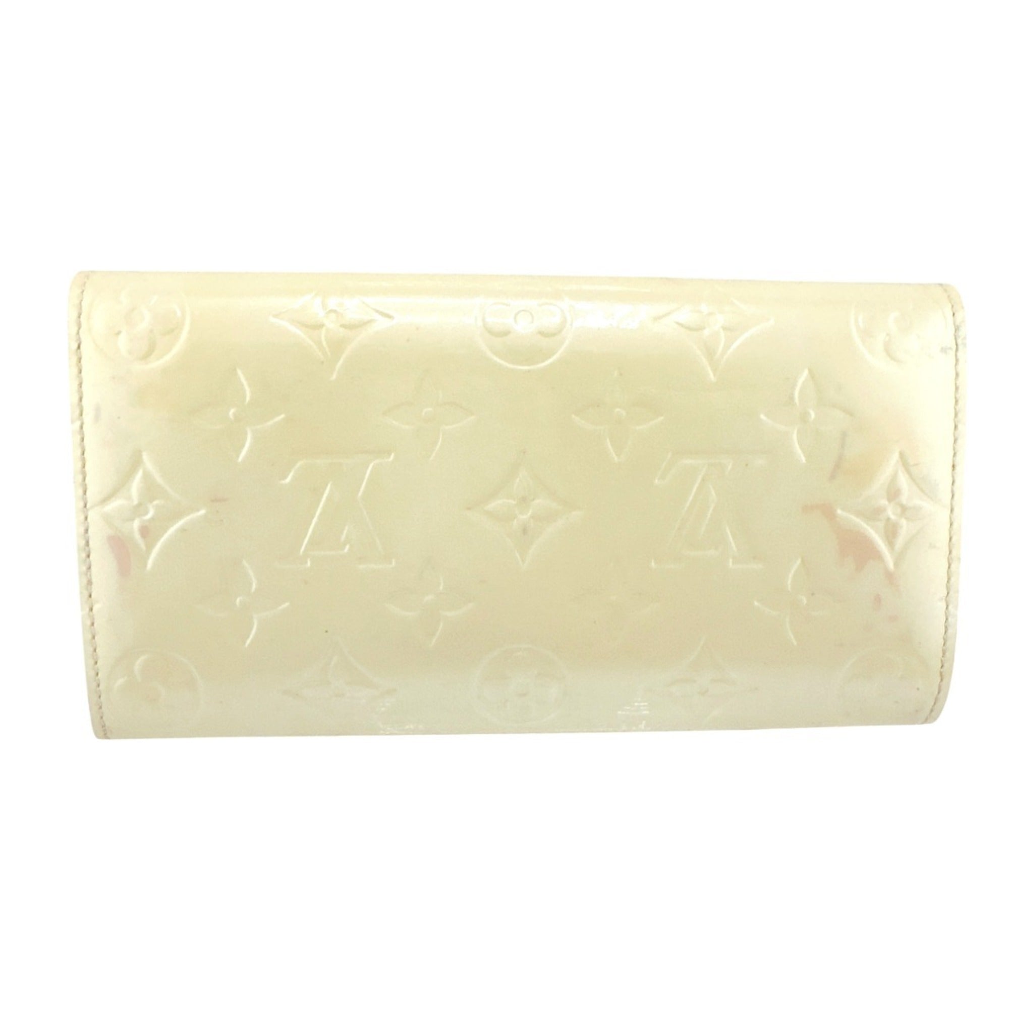 Louis Vuitton Cream White Monogram Vernis Long Wallet (Tri-Fold) (Pre-Owned)