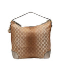 Gucci Brown Canvas Leather Shoulder Bag (Pre-Owned)
