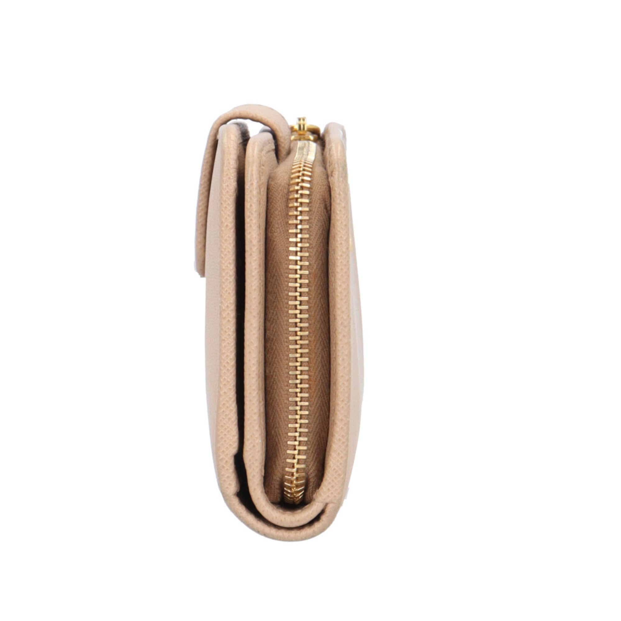Prada Beige Leather Wallet (Bi-Fold) (Pre-Owned)