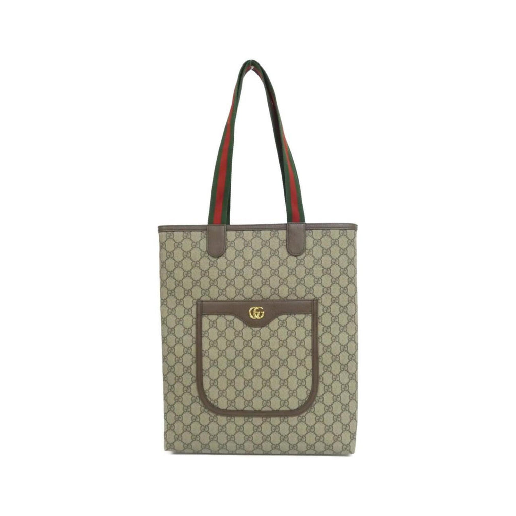 Gucci Beige Brown Gg Supreme Canvas Handbag (Pre-Owned)