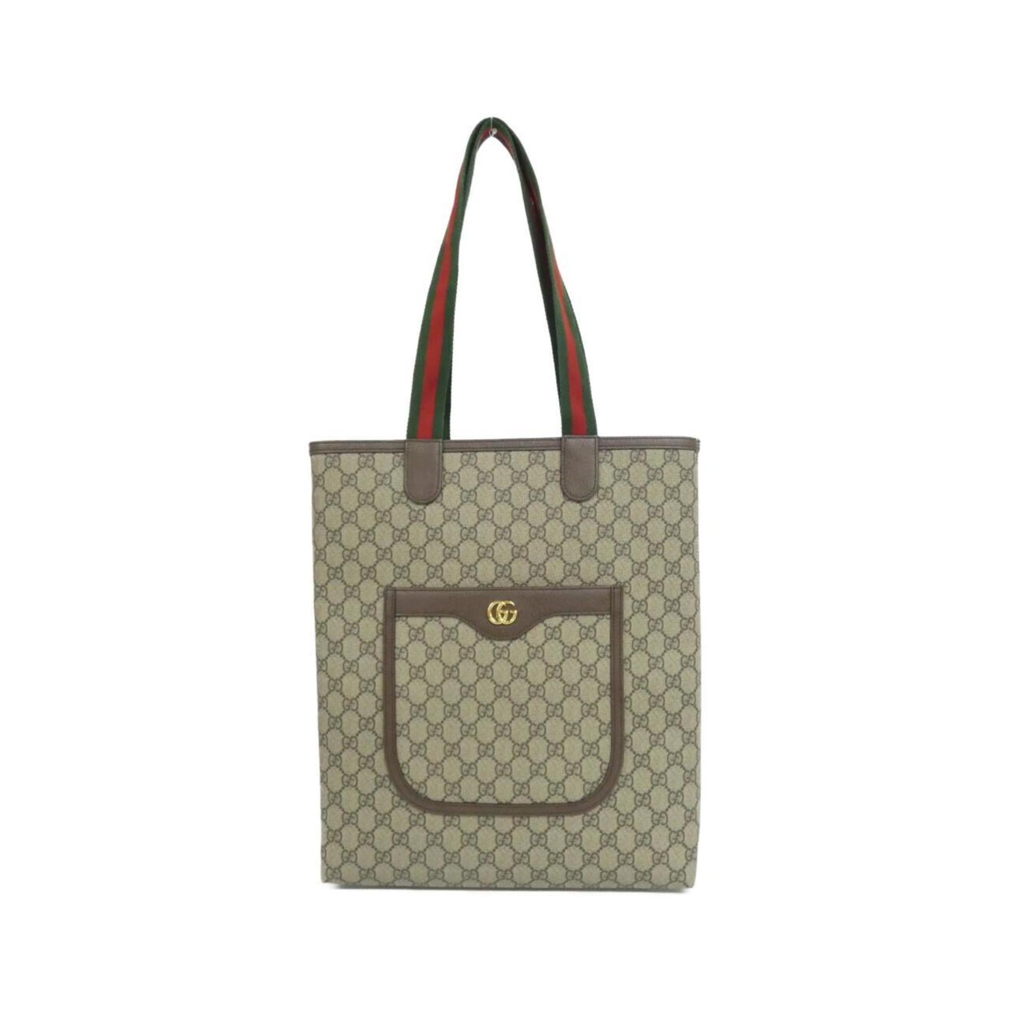 Gucci Beige Brown Gg Supreme Canvas Handbag (Pre-Owned)