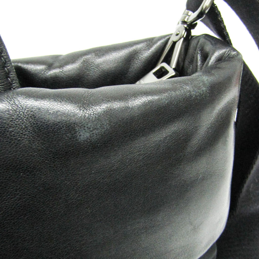 Prada Convertible Double Tote Nappa Leather And Tessuto Black Nylon Handbag (Pre-Owned)