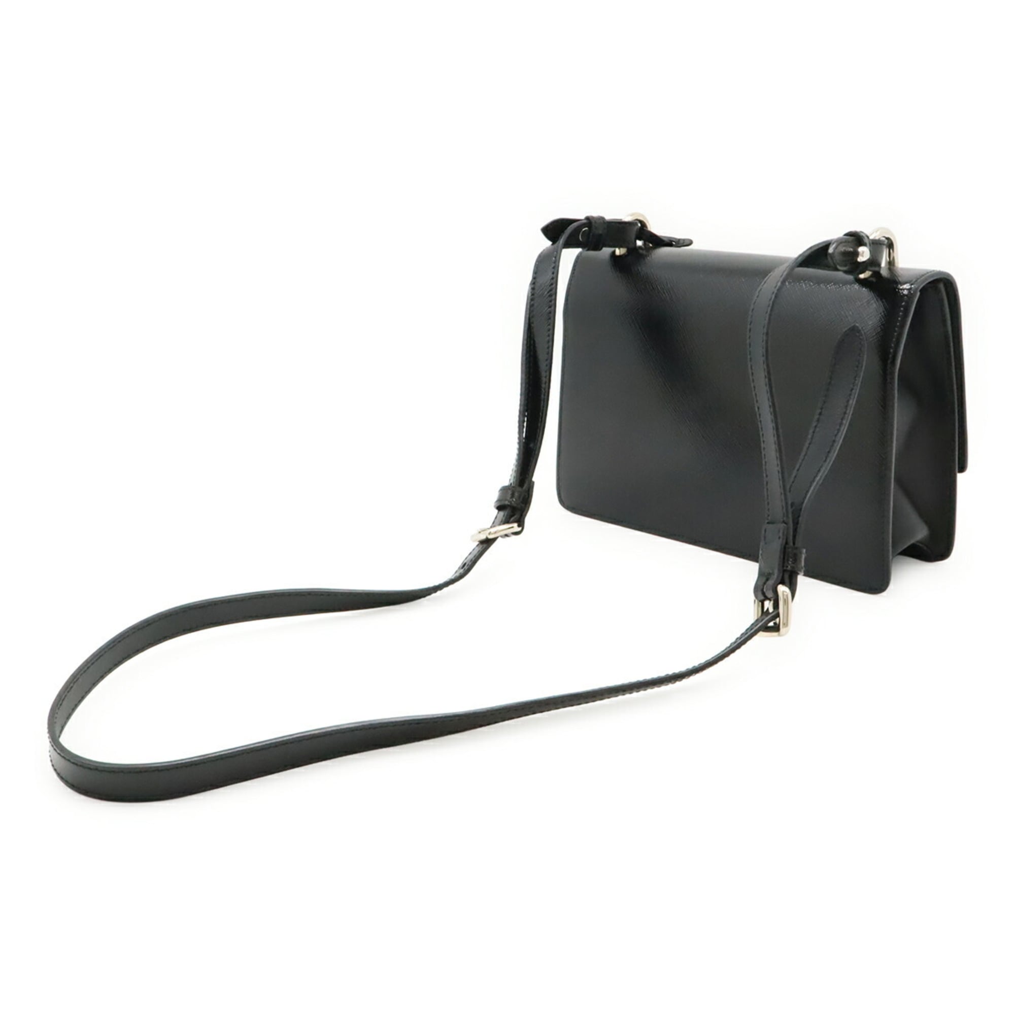 Prada Black Nero Leather Clutch Bag Shoulder Bag (Pre-Owned)