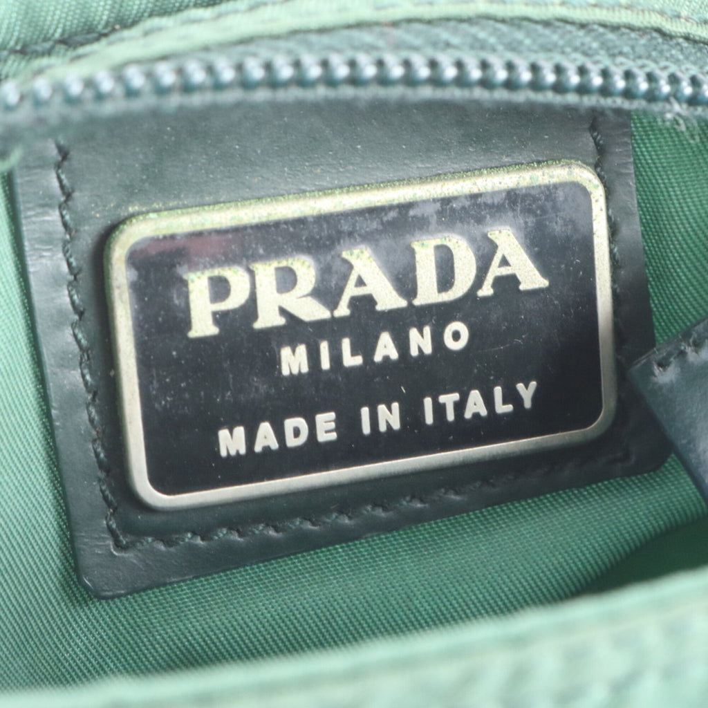 Prada Green Nylon Leather Shoulder Bag (Pre-Owned)
