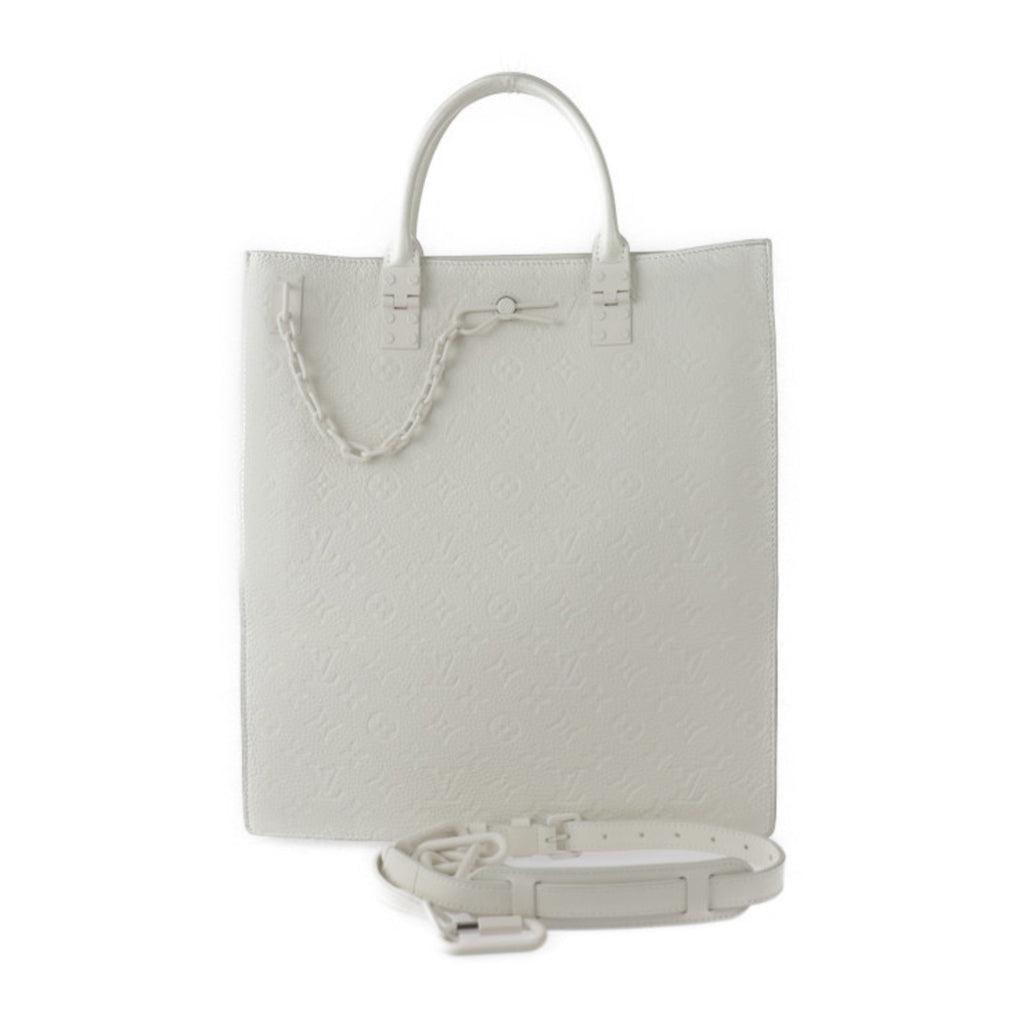 Louis Vuitton White Leather Handbag Shoulder Bag Tote Bag (Pre-Owned)