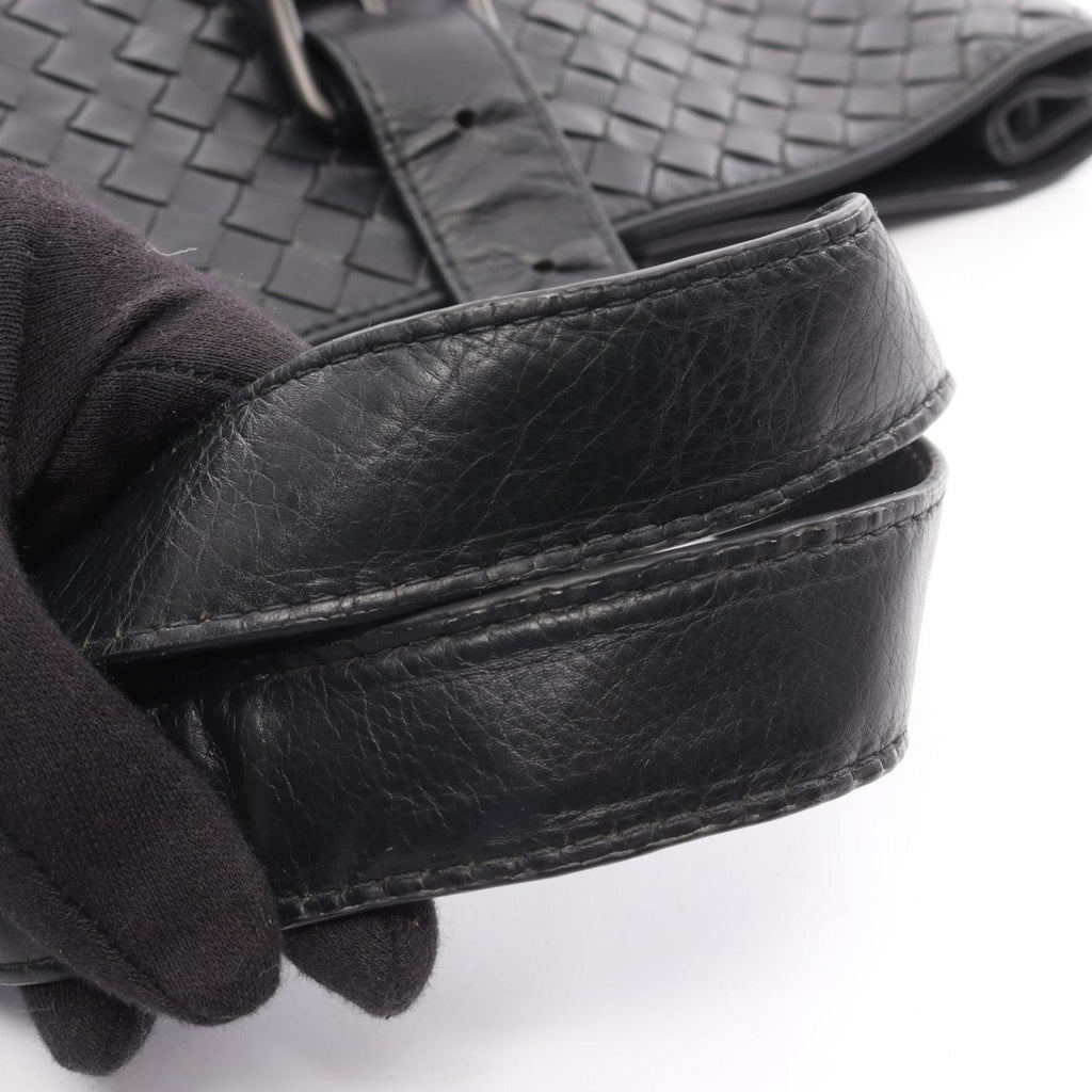 Bottega Veneta Black Leather Handbag Tote Bag (Pre-Owned)