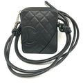 Chanel Black Leather Pochette Shoulder Bag (Pre-Owned)