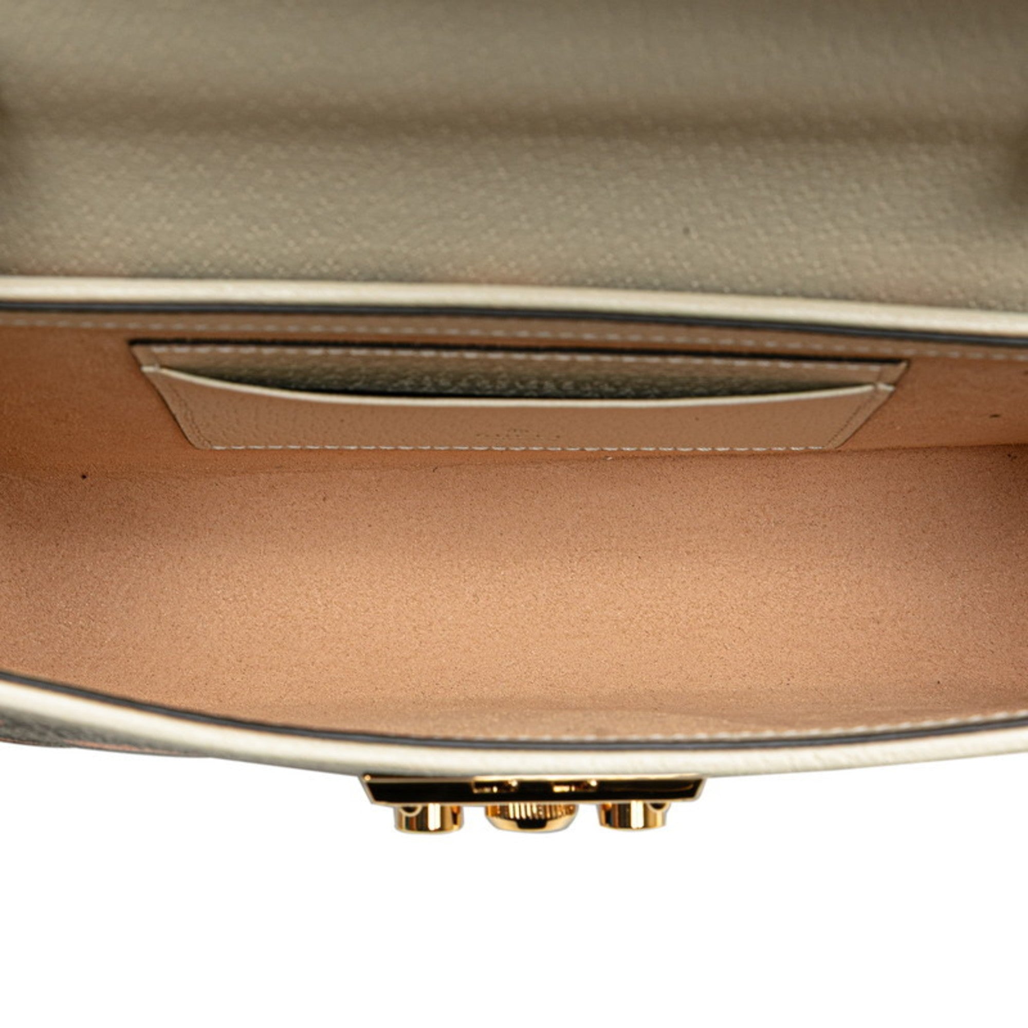 Gucci Padlock Beige Pvc Leather Handbag Shoulder Bag (Pre-Owned)