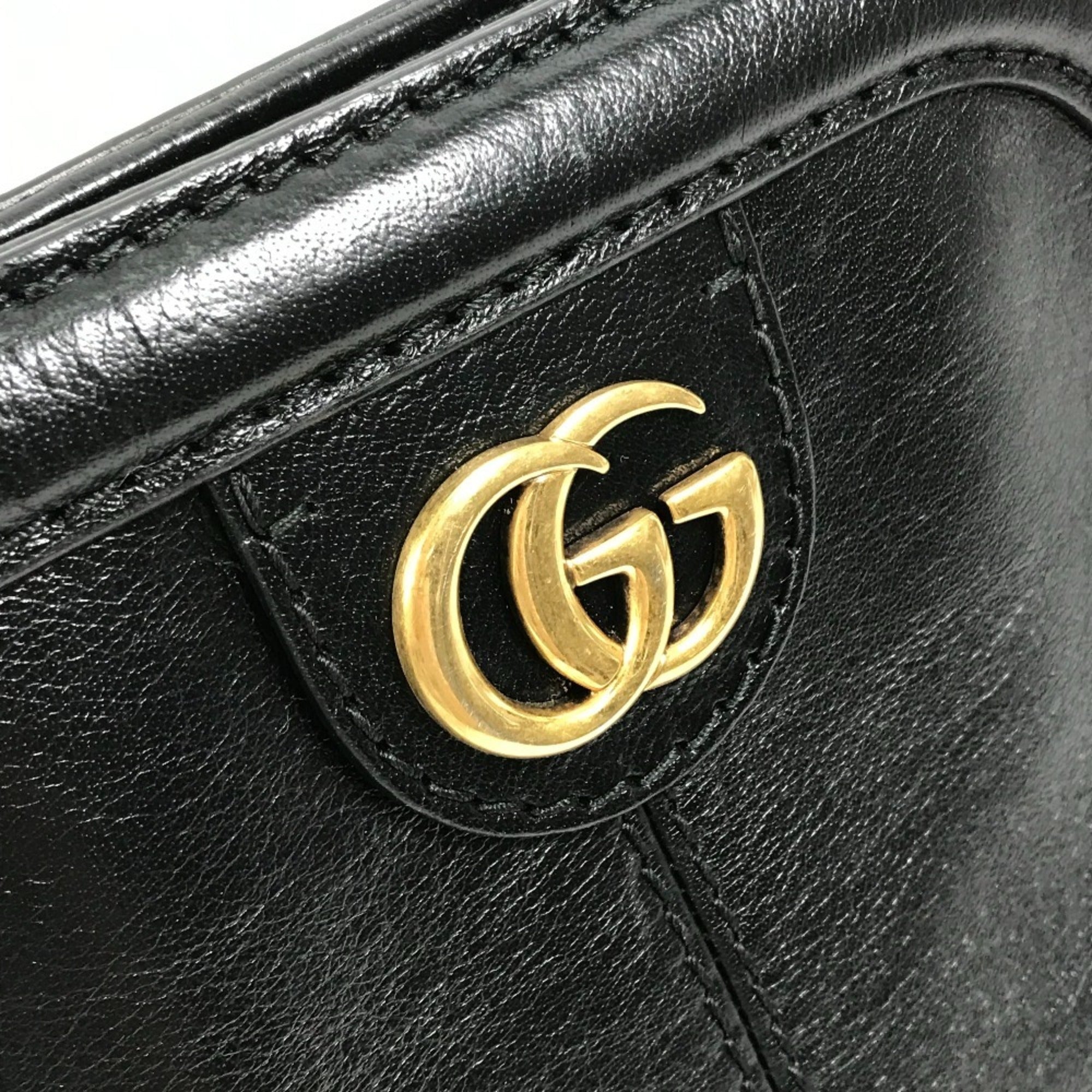 Gucci Black Leather Clutch Bag Shoulder Bag (Pre-Owned)