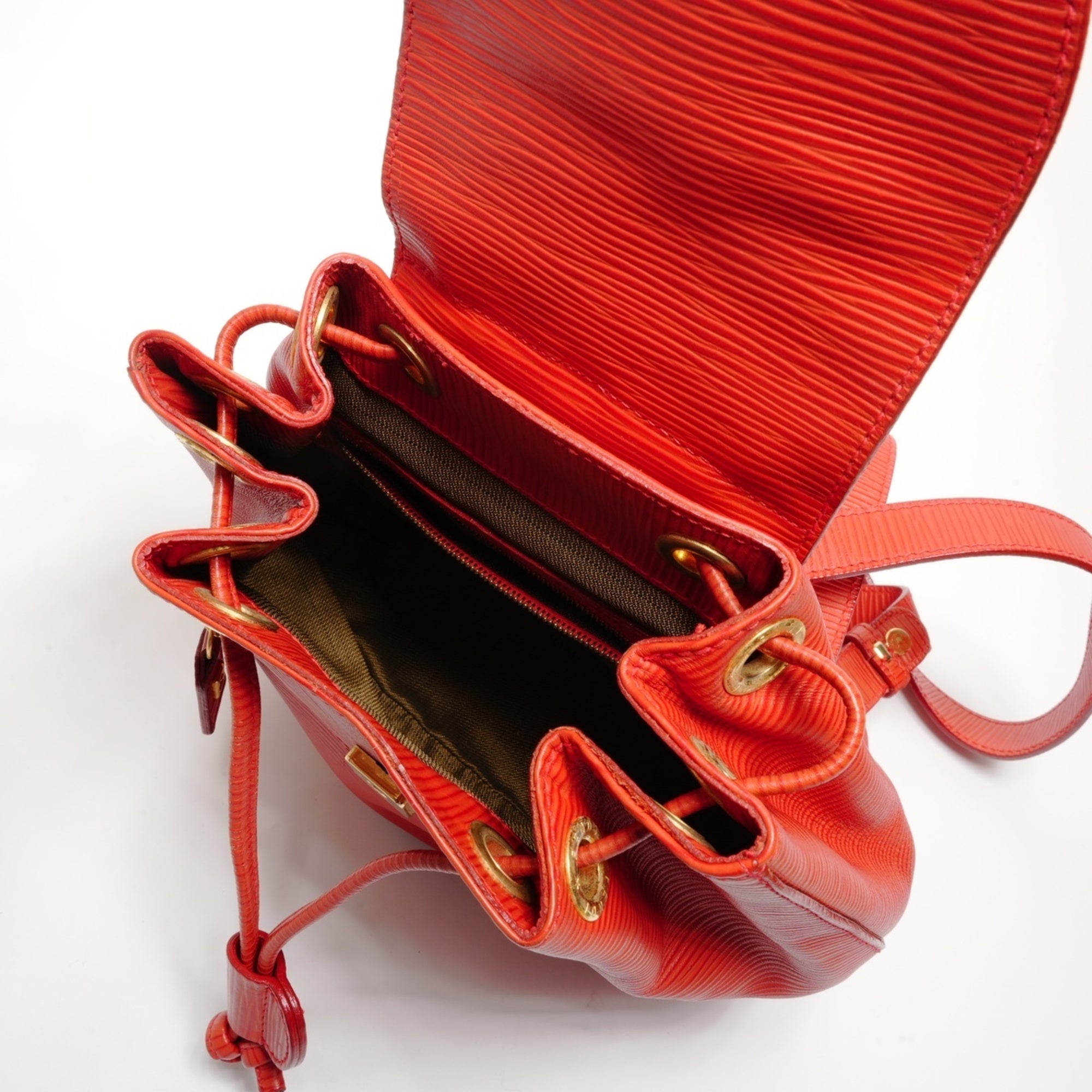 Fendi Red Color Leather Backpack (Pre-Owned)