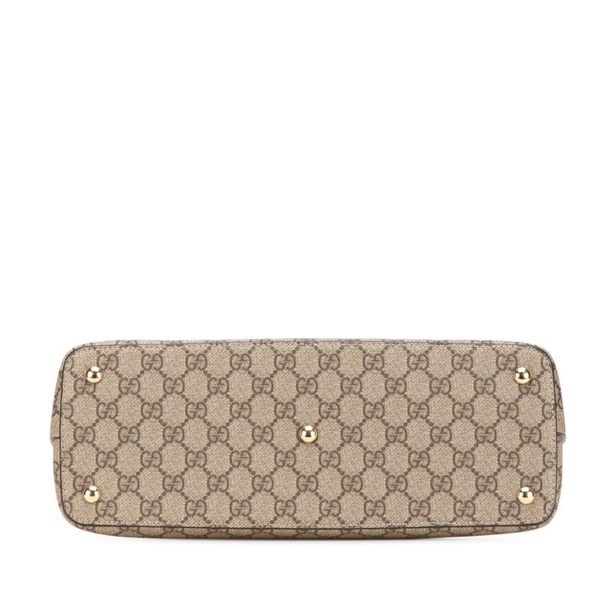 Gucci Beige Brown Pvc Leather Handbag Shoulder Bag (Pre-Owned)