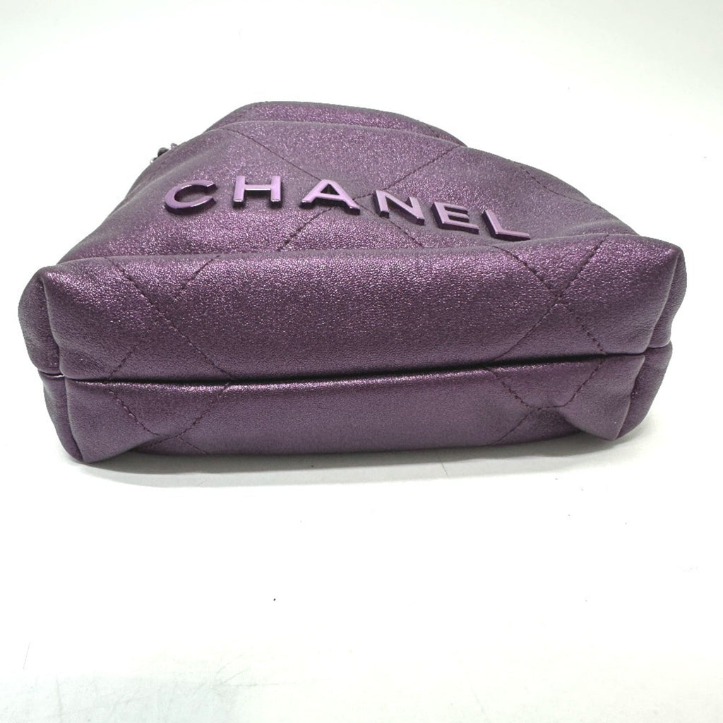Chanel Purple Leather Shoulder Bag (Pre-Owned)