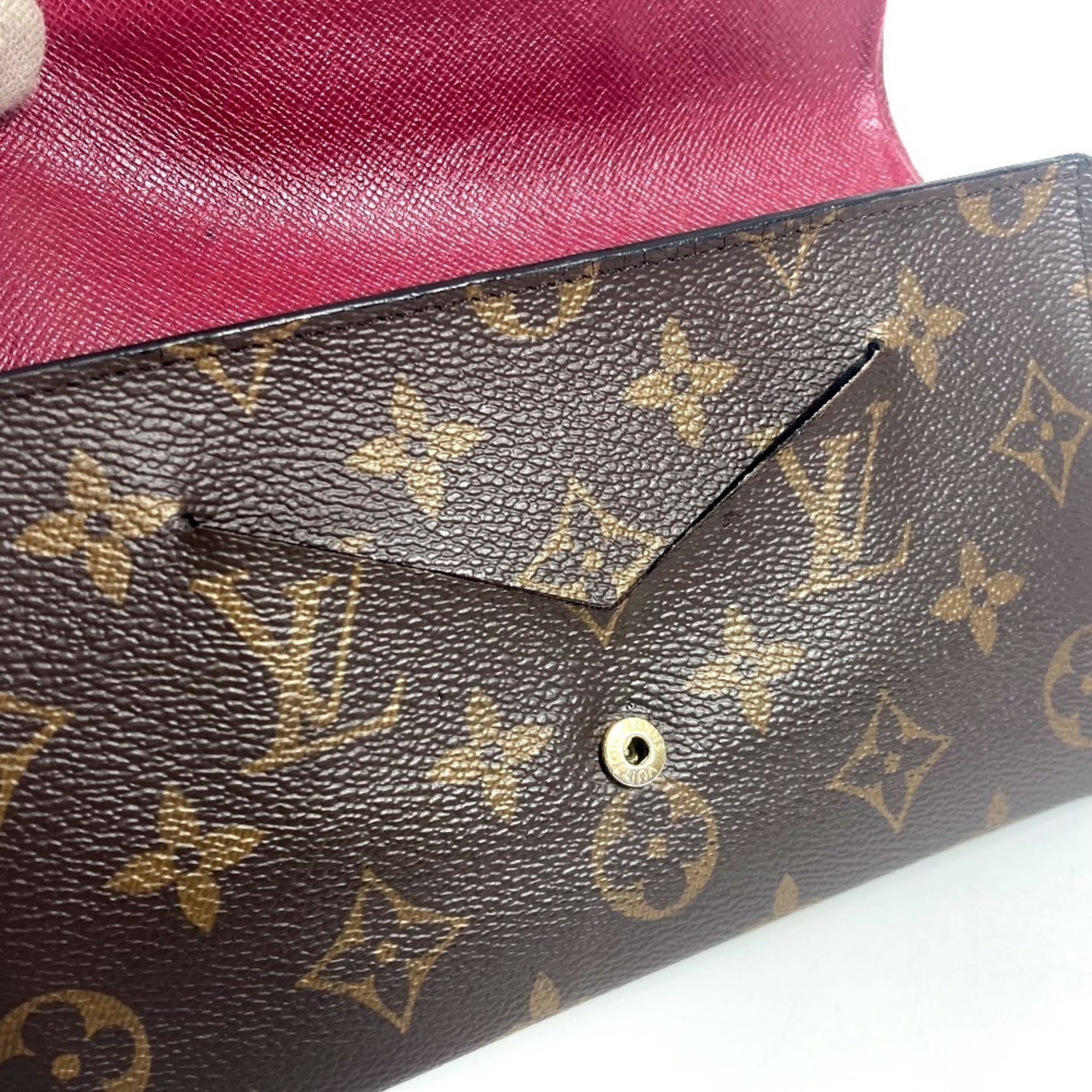 Louis Vuitton Monogram Brown Pink Monogram Long Wallet (Bi-Fold) (Pre-Owned)