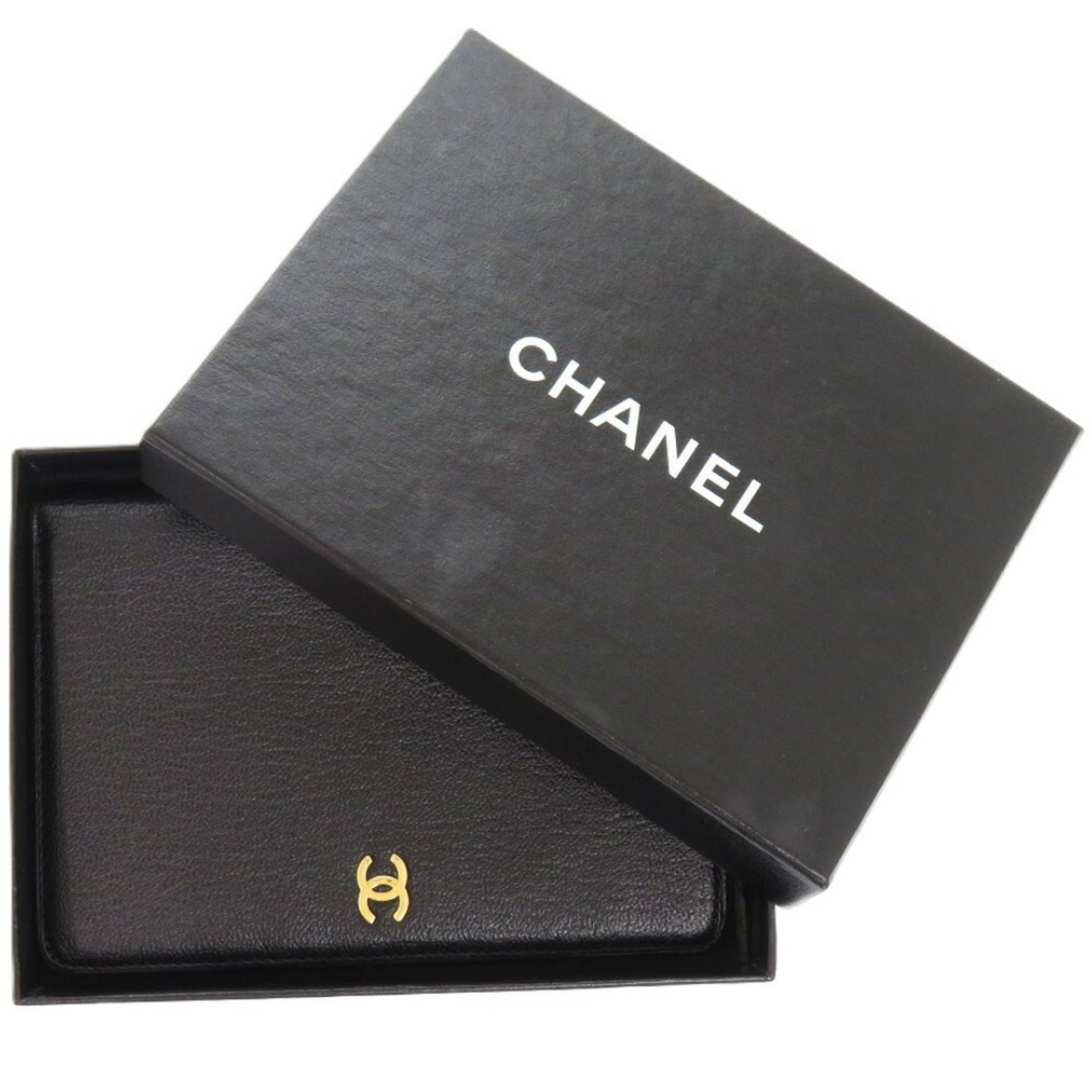 Chanel Black Leather Wallet (Bi-Fold) (Pre-Owned)