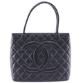 Chanel Caviar Skin Black Caviar Leather Tote Bag (Pre-Owned)