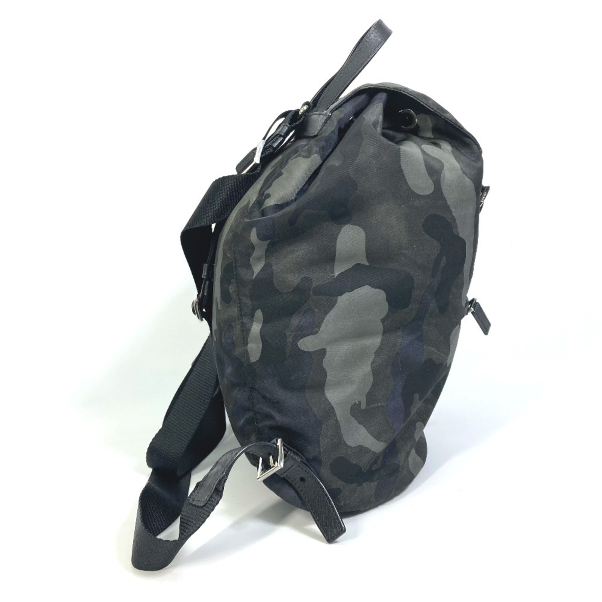 Prada Camouflage Green Nylon Leather Backpack (Pre-Owned)