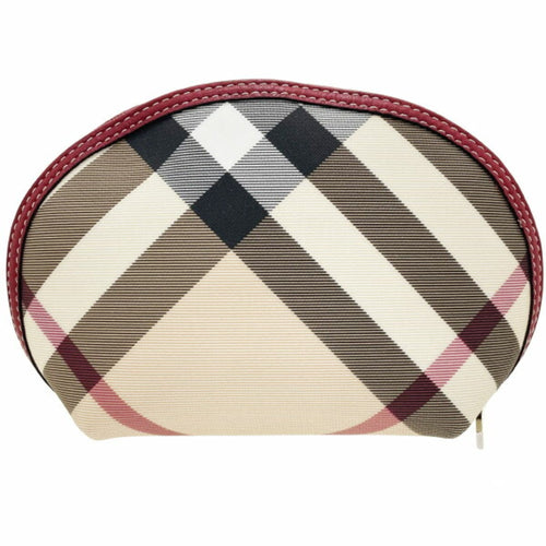 Burberry Beige Multi-Color Red Color Pvc Leather Pouch (Pre-Owned)