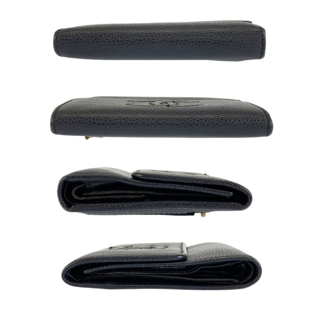 Chanel Black Leather Wallet (Bi-Fold) (Pre-Owned)