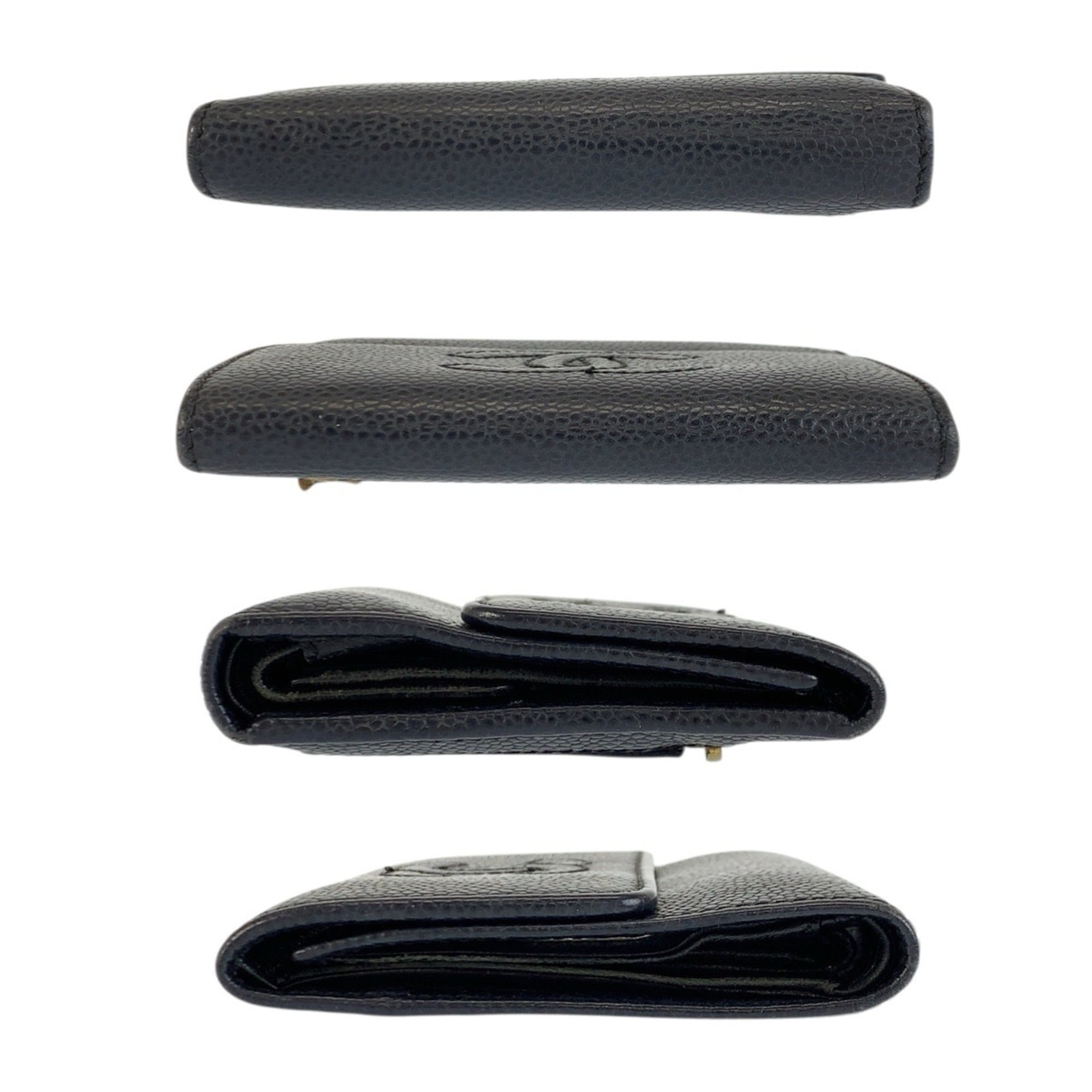 Chanel Black Leather Wallet (Bi-Fold) (Pre-Owned)