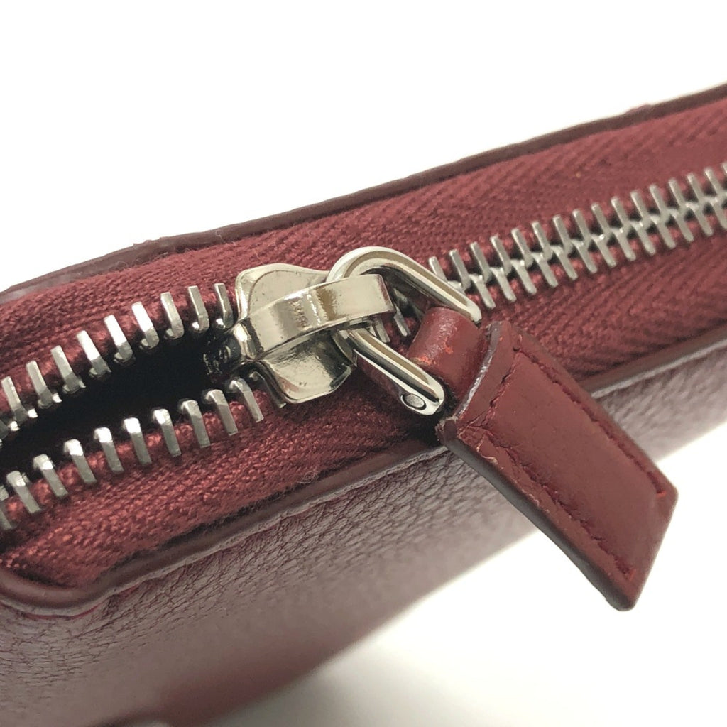 Prada Red Leather Long Wallet (Bi-Fold) (Pre-Owned)