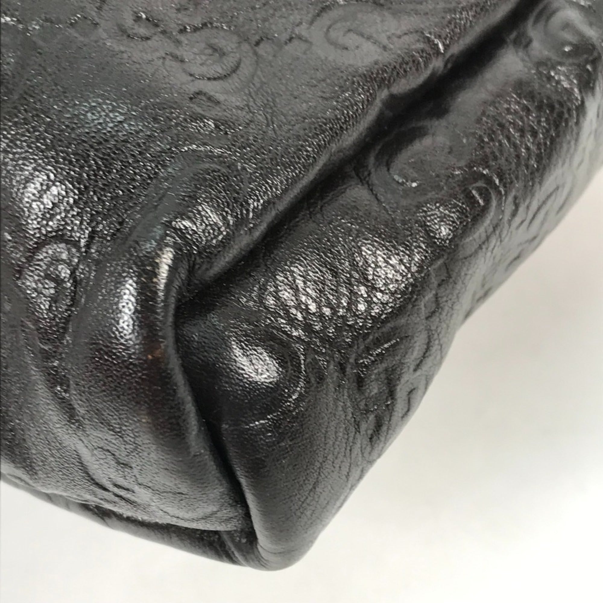 Gucci Dark Brown Leather Pochette Shoulder Bag (Pre-Owned)