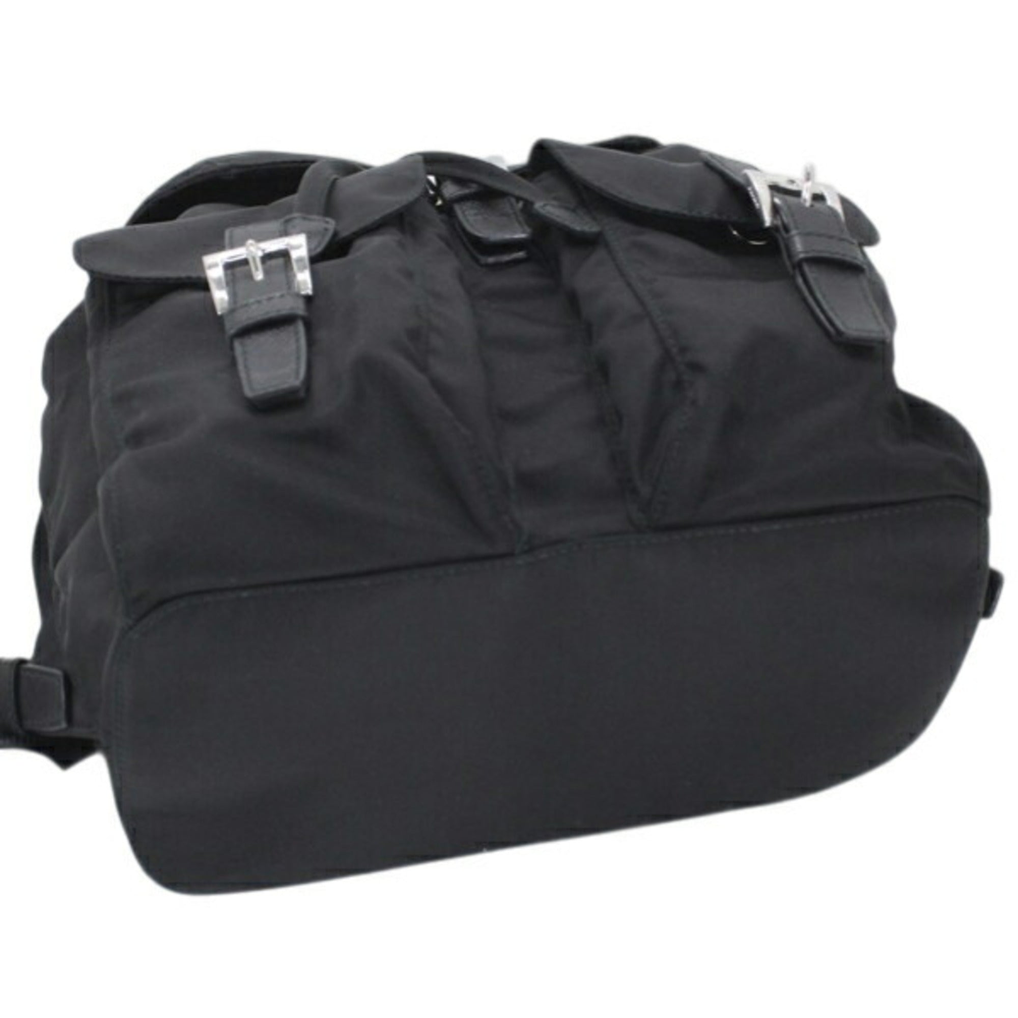 Prada Black Nero Nylon Leather Backpack (Pre-Owned)
