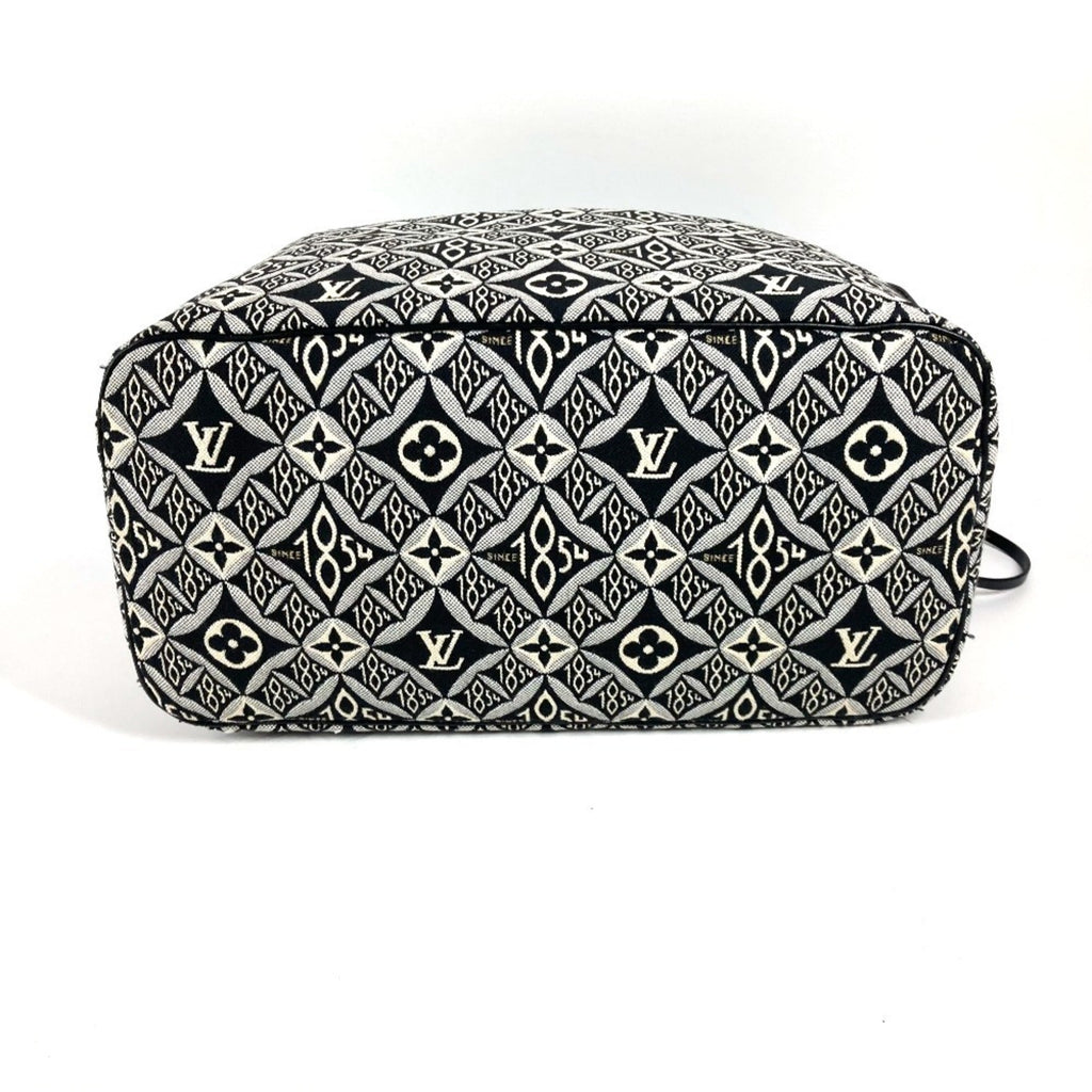 Louis Vuitton Black White Jacquard Leather Shoulder Bag Tote Bag (Pre-Owned)