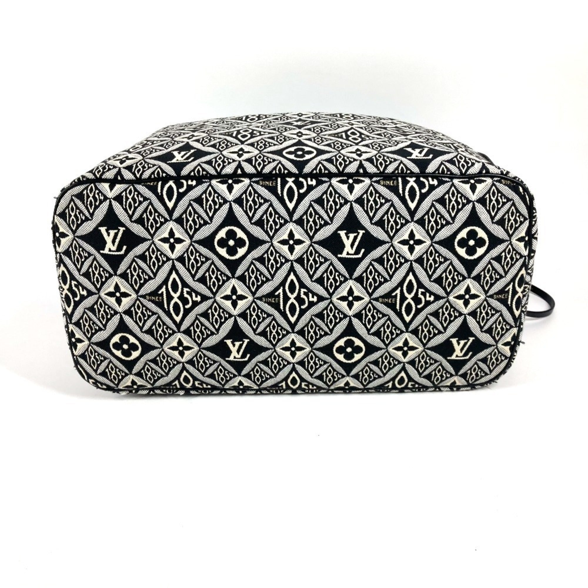 Louis Vuitton Black White Jacquard Leather Shoulder Bag Tote Bag (Pre-Owned)