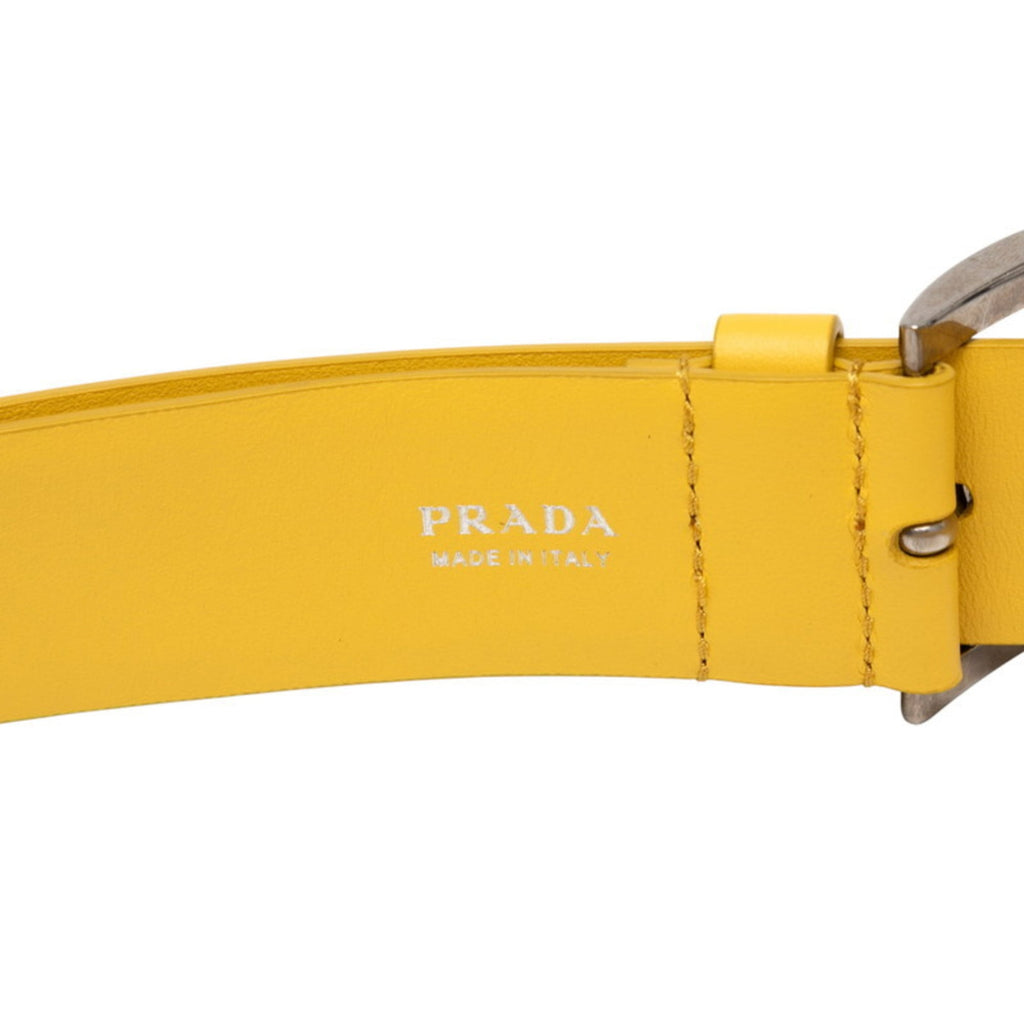 Prada Yellow Leather Shoulder Bag (Pre-Owned)