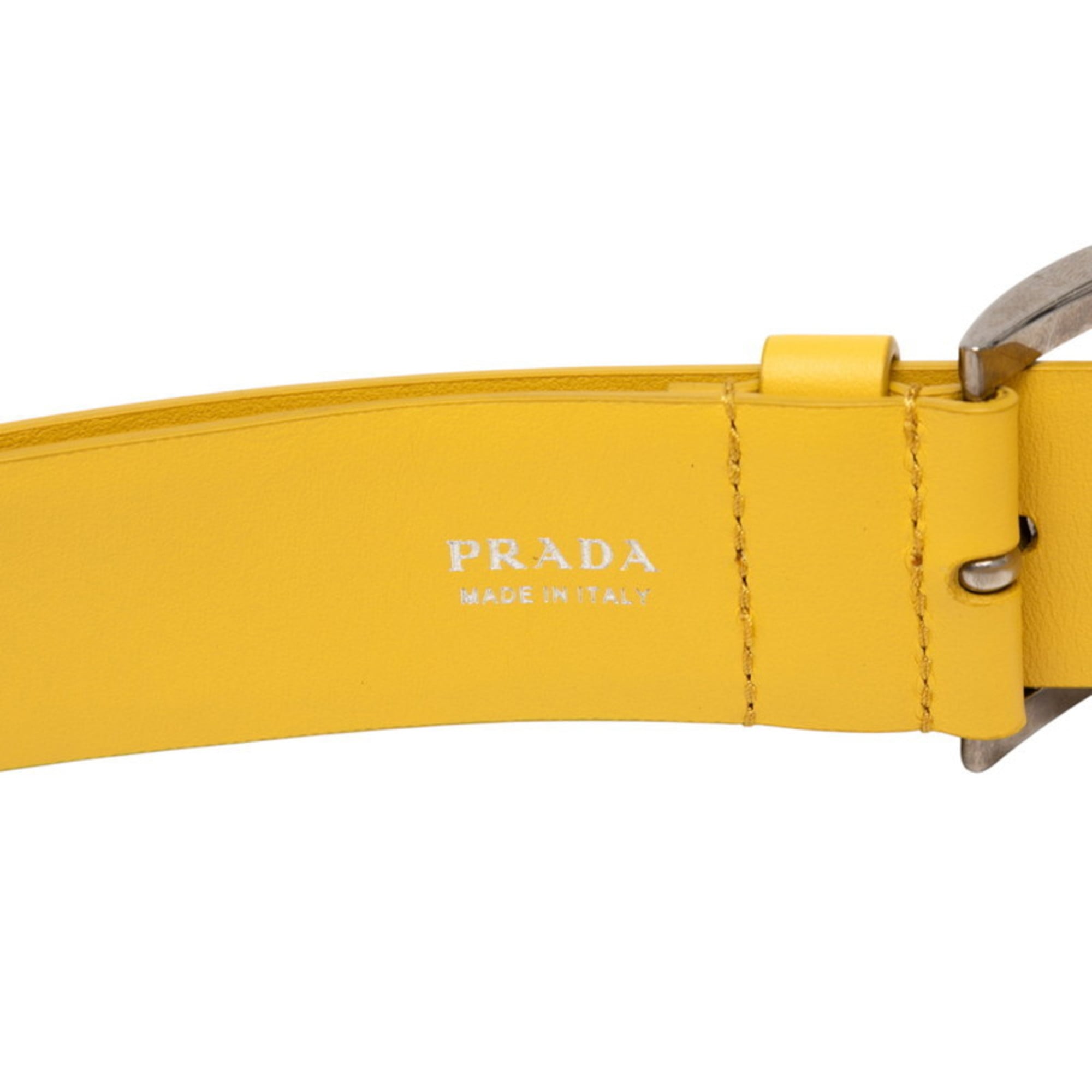 Prada Yellow Leather Shoulder Bag (Pre-Owned)
