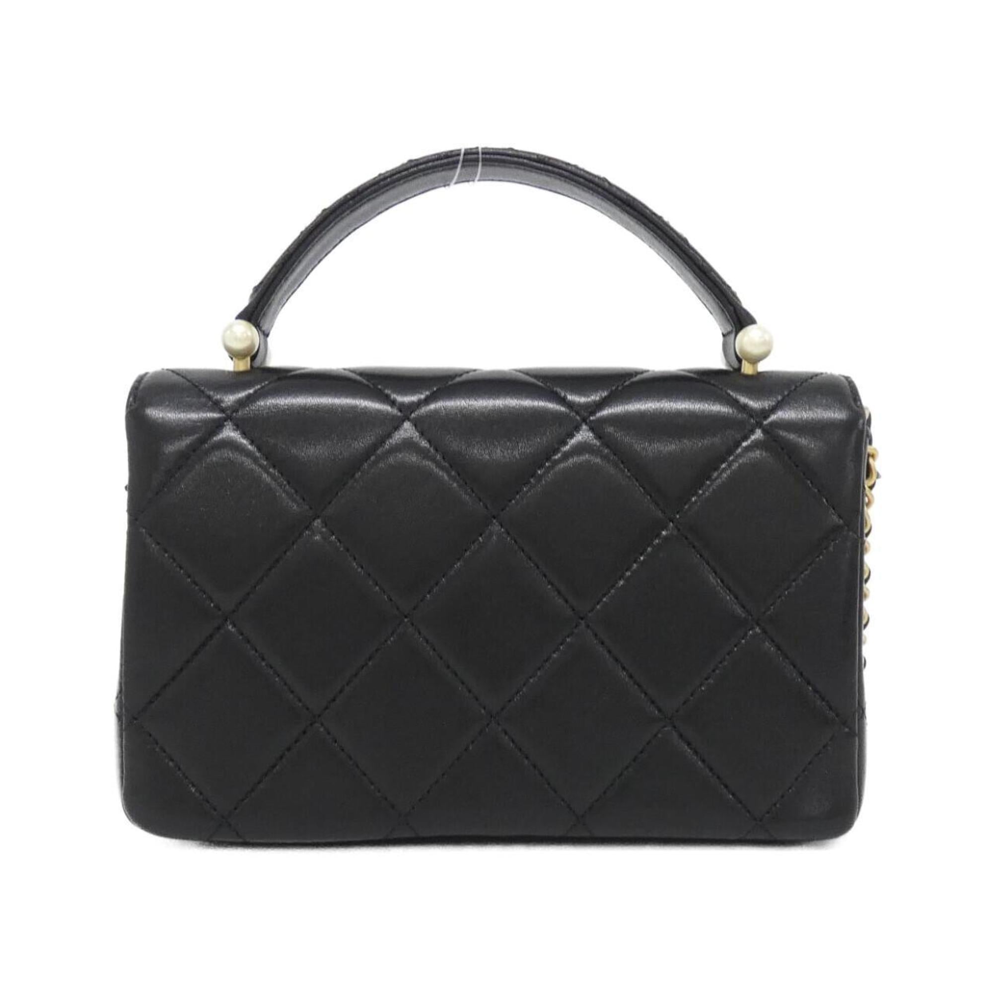 Chanel Black Leather Handbag (Pre-Owned)