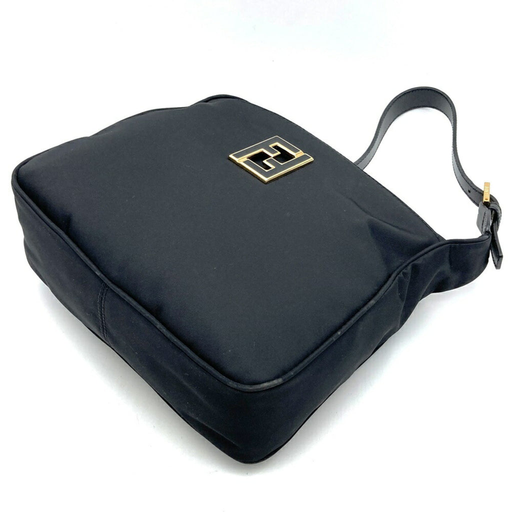 Fendi Black Nylon Leather Shoulder Bag (Pre-Owned)