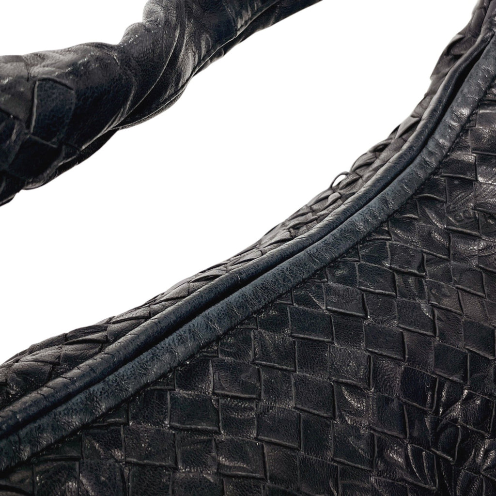 Bottega Veneta Black Leather Handbag Shoulder Bag (Pre-Owned)