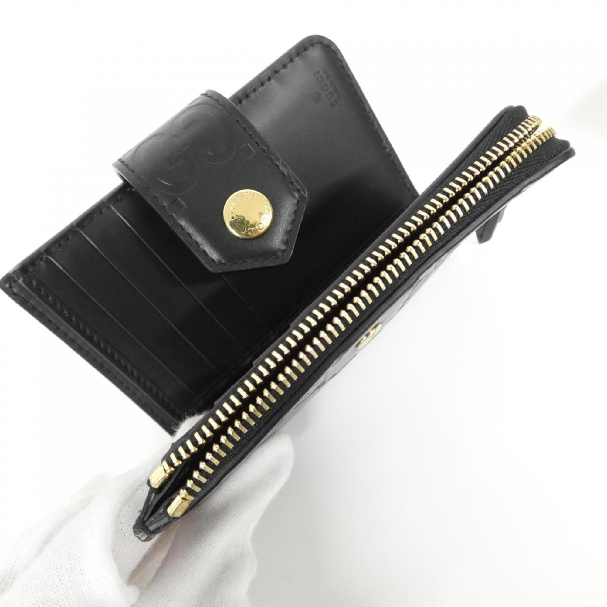 Gucci Black Gg Leather Wallet (Bi-Fold) (Pre-Owned)
