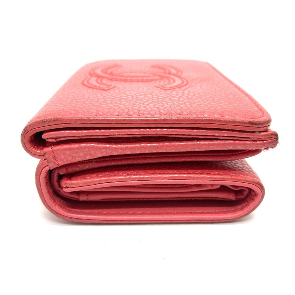 Chanel Pink Leather Wallet (Tri-Fold) (Pre-Owned)