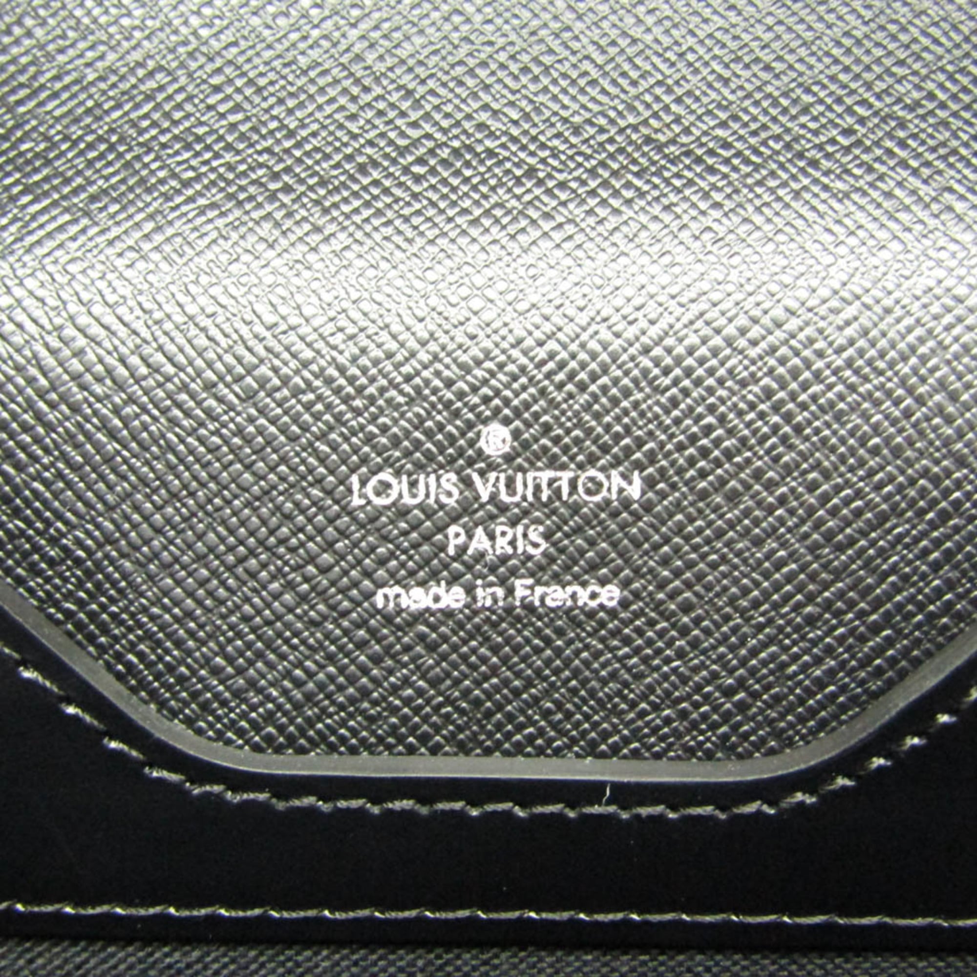 Louis Vuitton Robusto 1 Briefcase Taiga Leather Black Leather Briefcase Bag (Pre-Owned)