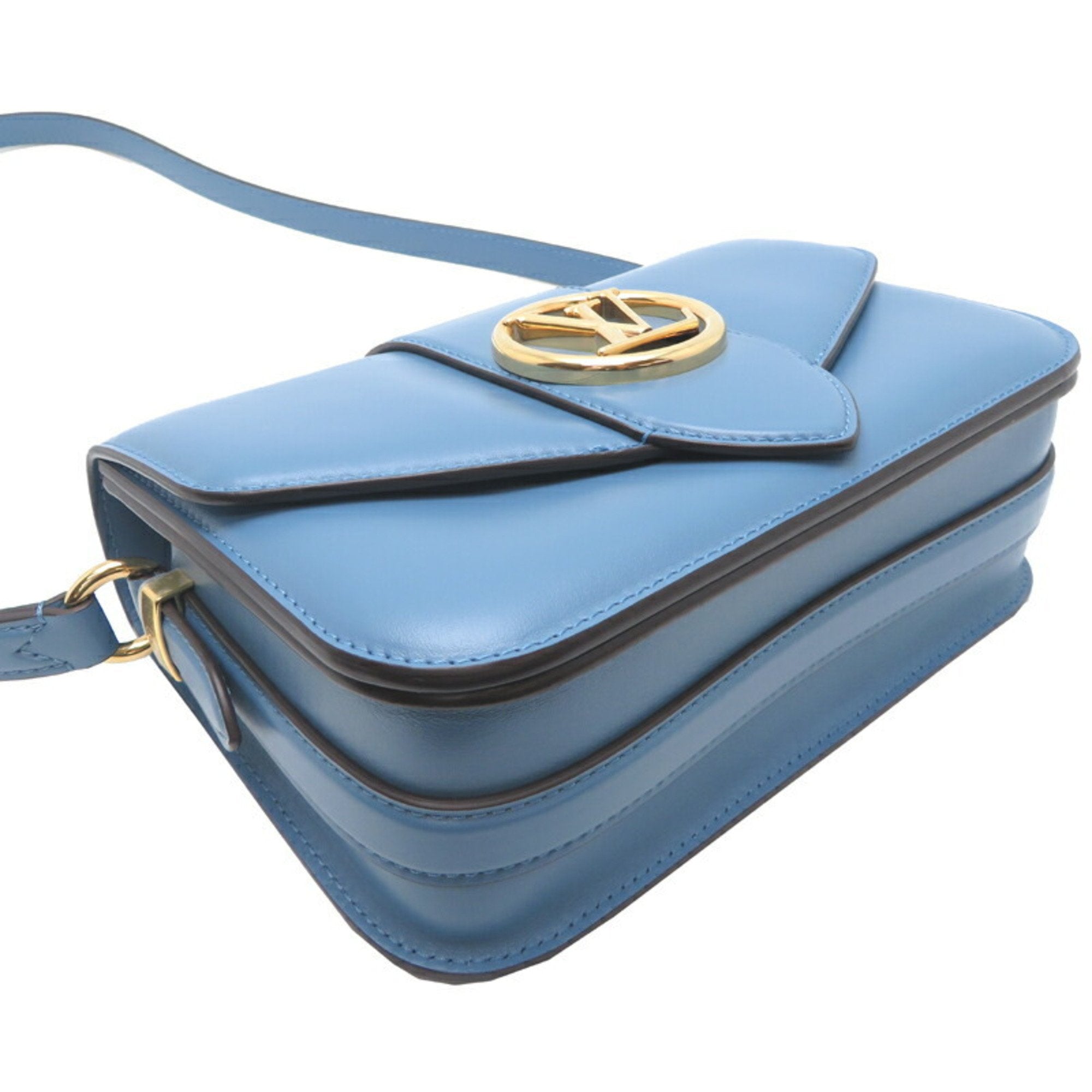 Louis Vuitton Blue Leather Shoulder Bag (Pre-Owned)