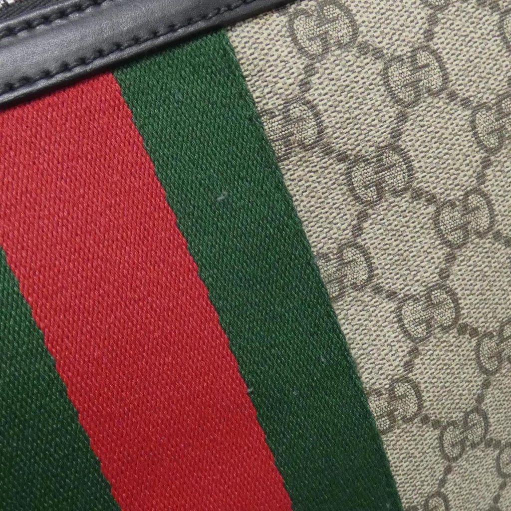 Gucci Beige Black Gg Supreme Shoulder Bag (Pre-Owned)