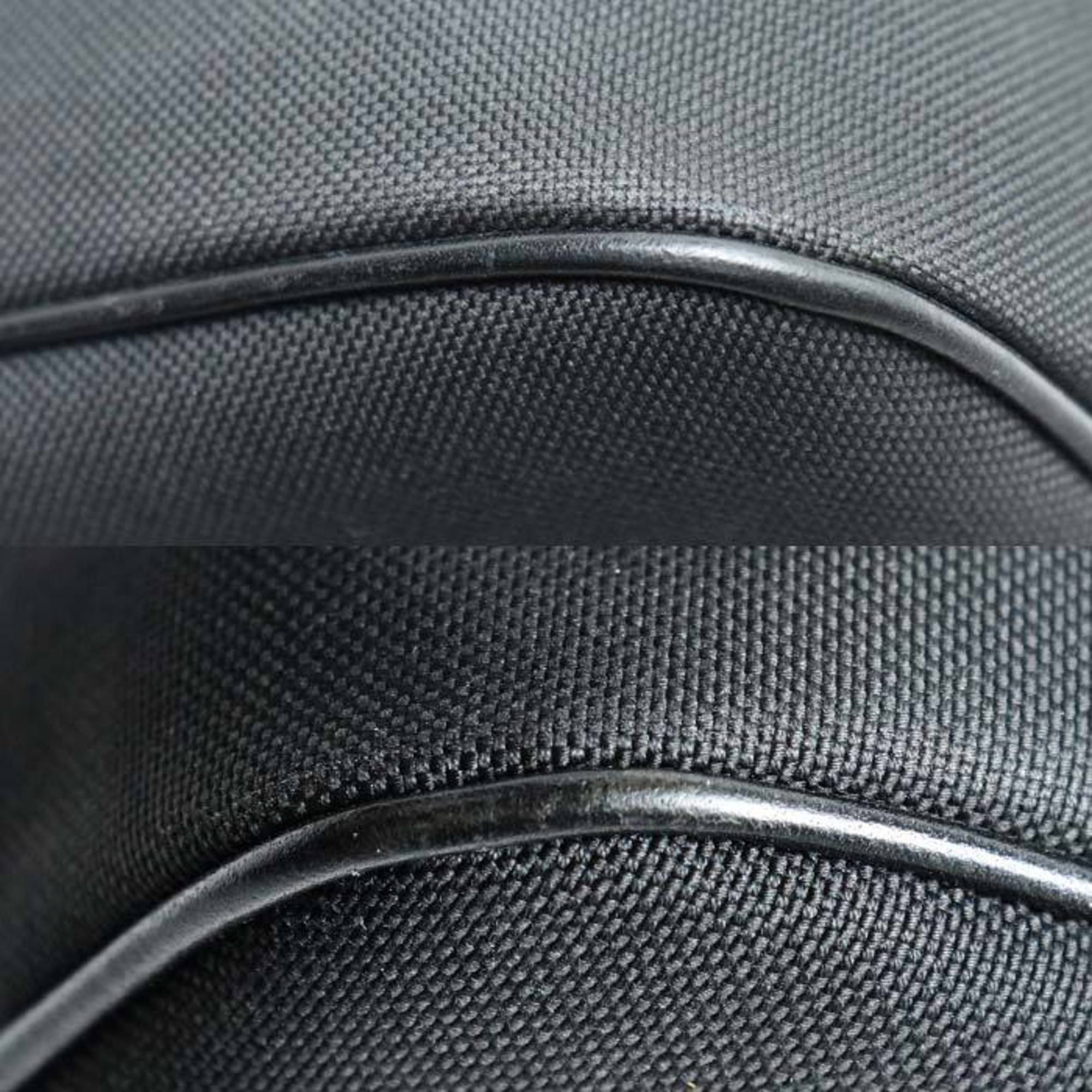 Prada Black Canvas Leather Shoulder Bag (Pre-Owned)