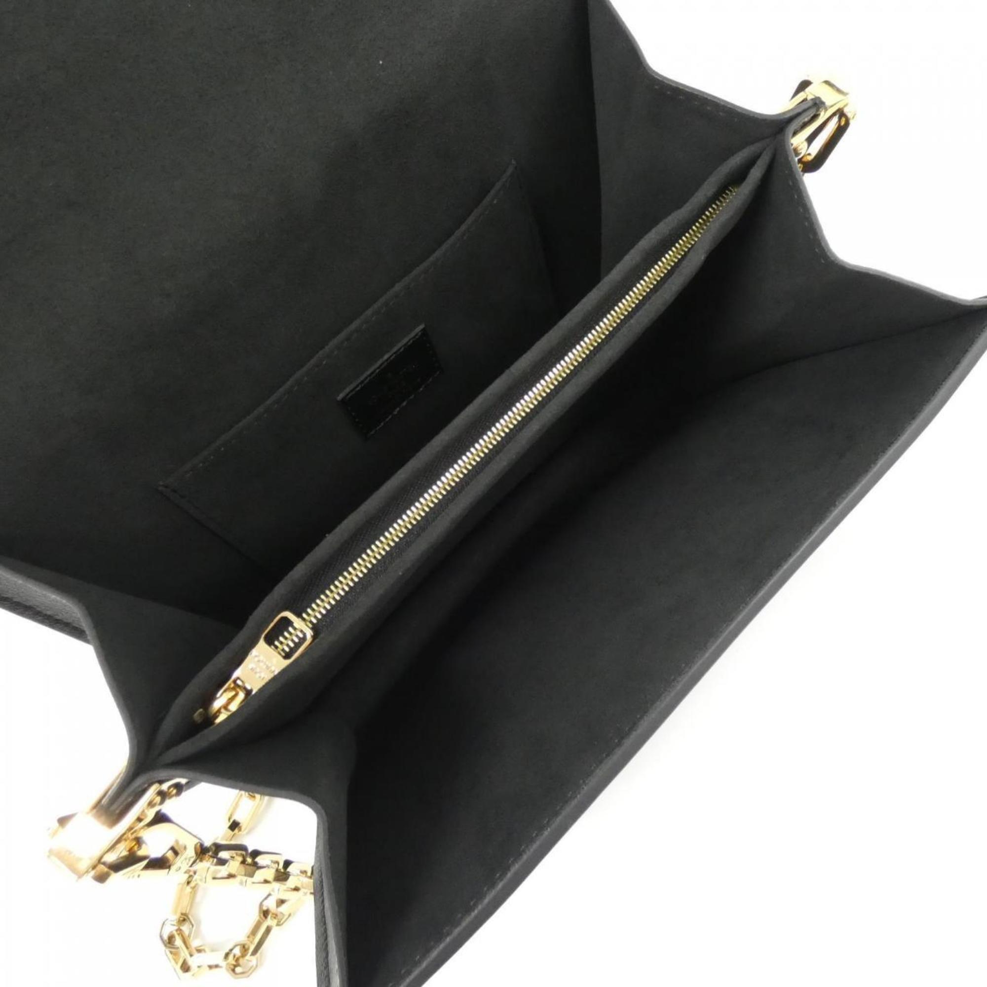 Louis Vuitton Black Leather Shoulder Bag (Pre-Owned)