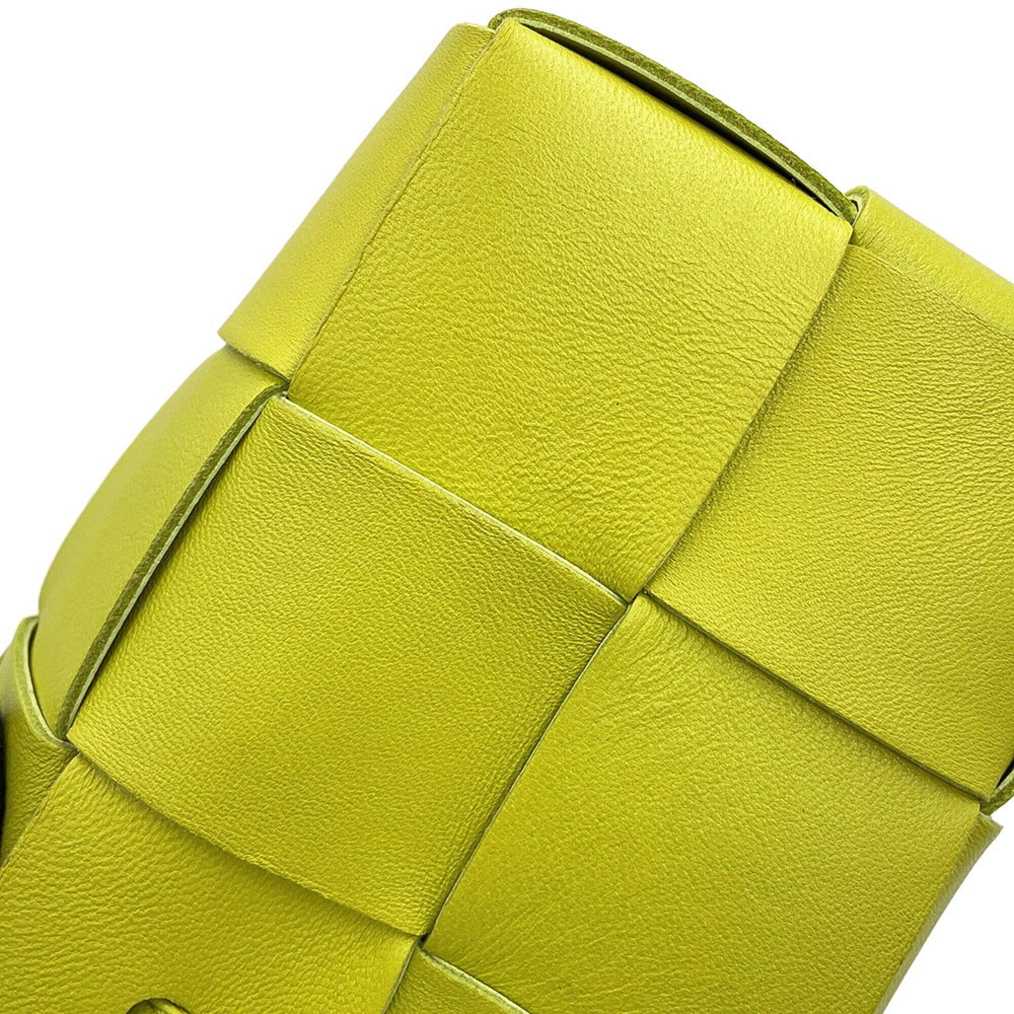 Bottega Veneta Yellow Leather Handbag Shoulder Bag (Pre-Owned)