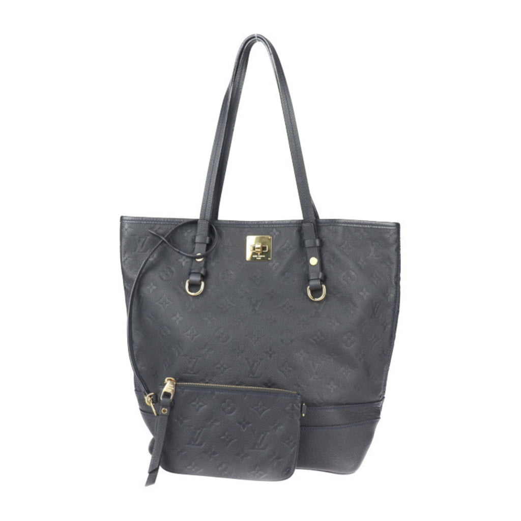 Louis Vuitton Black Leather Handbag Pouch Shoulder Bag Tote Bag (Pre-Owned)