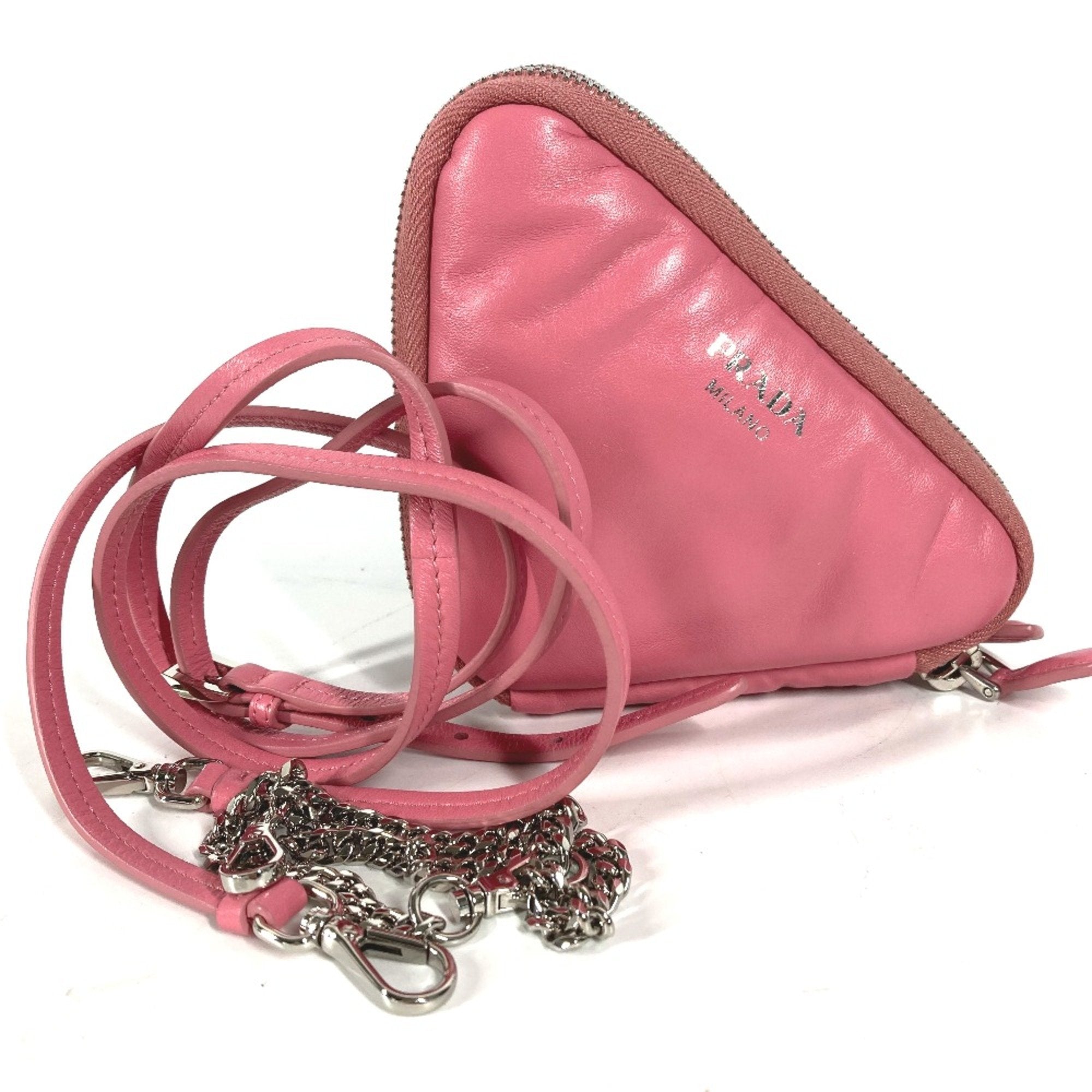 Prada Pink Leather Shoulder Bag (Pre-Owned)