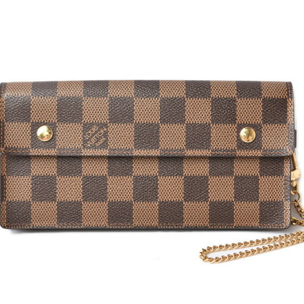 Louis Vuitton Damier Damier Canvas Damier Canvas Chain/Shoulder Wallet (Pre-Owned)